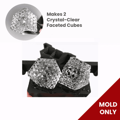 Crystal-Clear Faceted Ice Cube - Double (Mold Only)