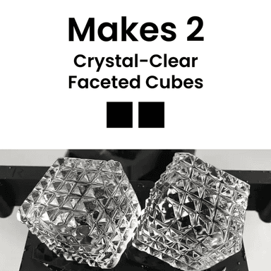 Crystal-Clear Faceted Ice Cube Maker (Double)