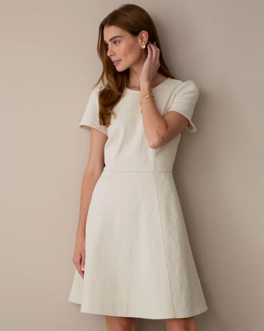 Florence Natural Seamed Denim Dress