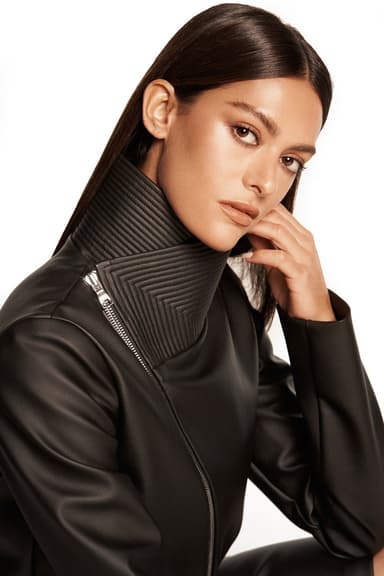 desserto cactus asymmetric hemp silk reversible zip jacket