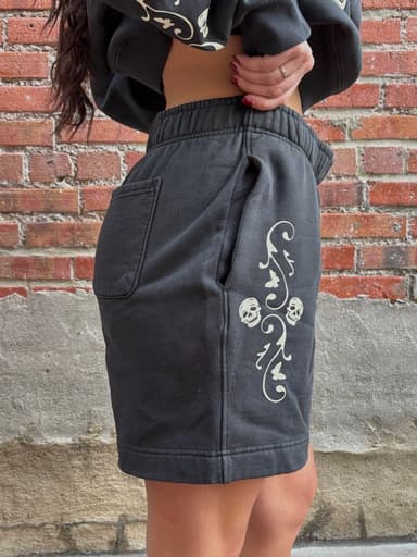 Limited Edition Skeleton Szn Faded Black Sweatshorts