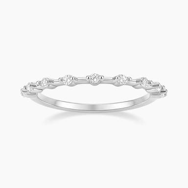 Round Half Eternity Stackable Ring