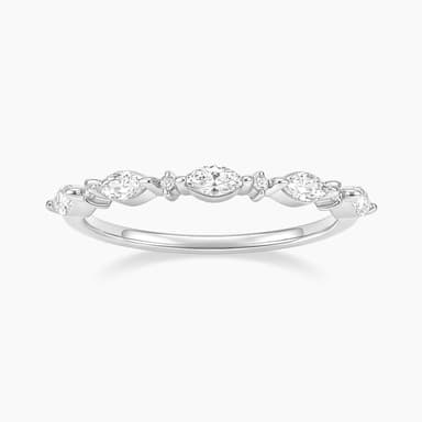 Marquise And Round Half Eternity Wedding Band