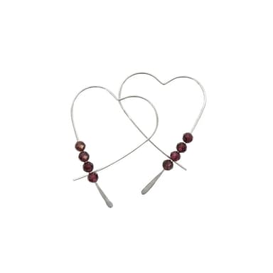 Artistic Garnet Hearts