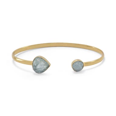 Gold Aquamarine Cuff Bracelet