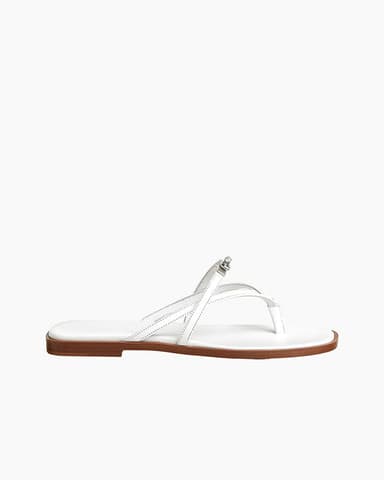 Women's Island Vacation Minimalist Lock Leather Flip-Flops