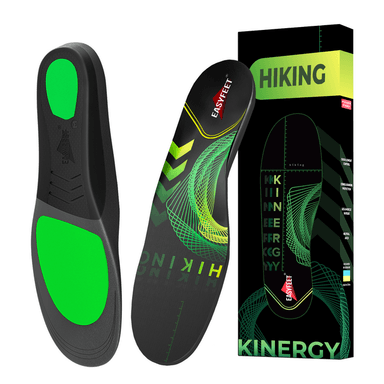 EASYFEET Hiking Lime Kinergy - Neutral Trail Insoles for Hiking Support (Low Arch)