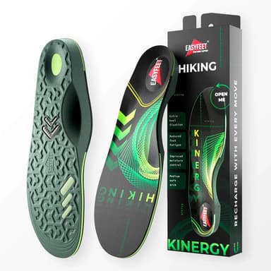 EASYFEET Hiking Kinergy - Trail Insoles for Hiking and Long Walks (Medium Arch)