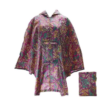 Eco Chic Waterproof Foldable Adult Poncho Thistle