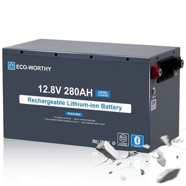 ECO-WORTHY EnergyRock 12V 280Ah Metal Case LiFePO4 Lithium Battery With Bluetooth and low-temp protection
