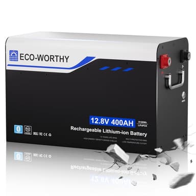 ECO-WORTHY EnergyRock 12V 400AH Metal Case LiFePO4 Lithium Battery with Bluetooth and Low-Temp Protection