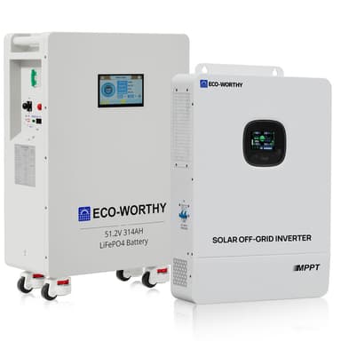 Eco-Worthy 16KWh Home Backup Power Bundle With 48V 314Ah LiFePO4 Lithium Battery and 10kW 48V AIO Off Grid Inverter