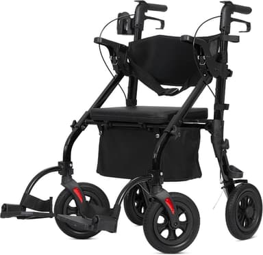 HFK-9269KD All Terrain 2-in-1 Rollator Walker with Seat and 10" Wheels