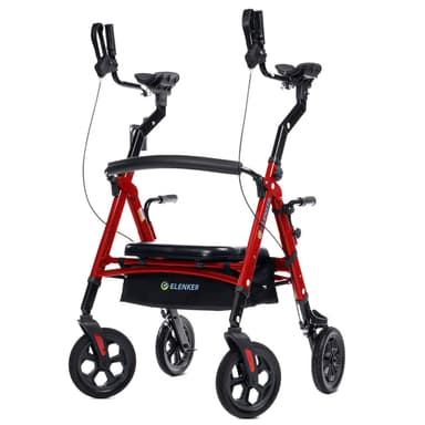 YF-9008F All-Terrain Heavy Duty Upright Walker with Seat and 10" Wheels