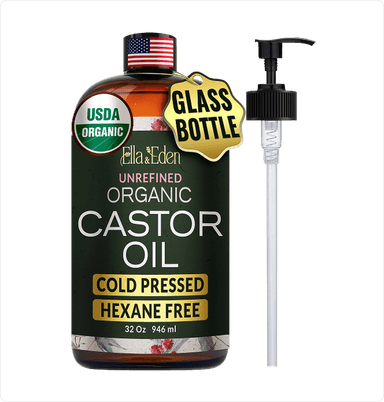 Organic Castor Oil – 32 Fl Oz Glass Bottle