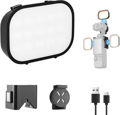 Magnetic LED Light for DJI Osmo Pocket 3, Rechargeable Mini Video Fill Light
