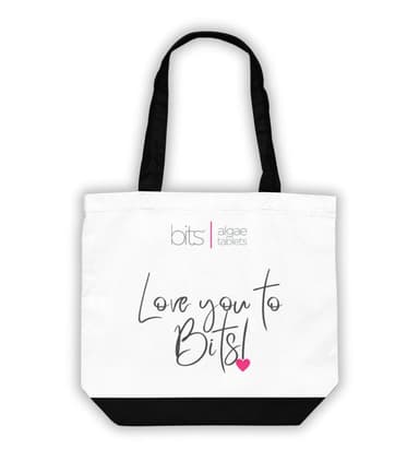 LOVE YOU TO BITS - White Tote (Pink Heart)