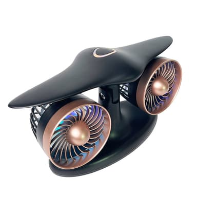 Dual Turbo Jet Engine Desktop Fan with USB, LED Lights and 3-Speed Quiet Cooling for Home Office