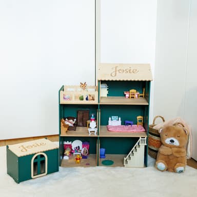 Wooden Dollhouse - Green