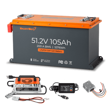 Enjoybot 48V (51.2V) 105AH Lithium Golf Cart Battery Conversion Kit with Bluetooth, 200A BMS, All-in-one Kit
