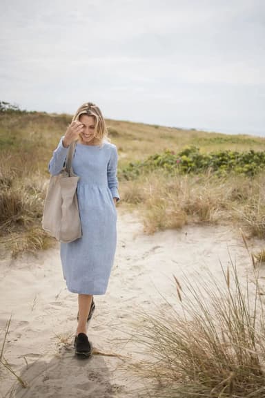 READY TO SHIP Linen Midi Dress – Relaxed Fit