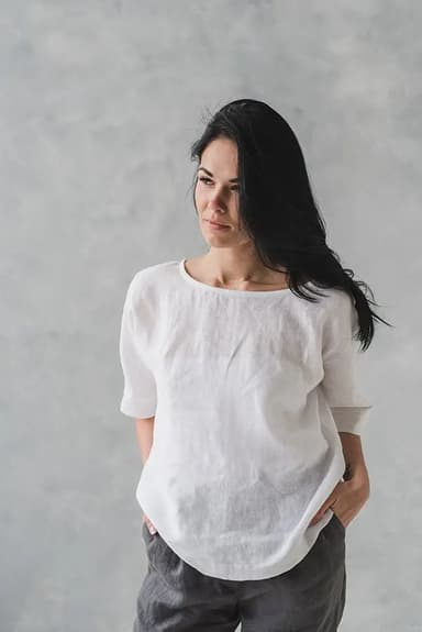 READY TO SHIP Linen Blouse Jazz