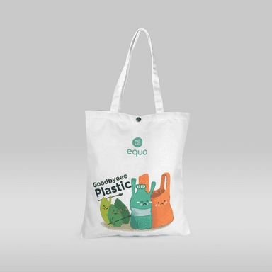 EQUO Goodbye Plastic Canvas Tote Bag
