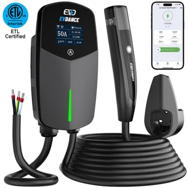 EVDANCE  Home Level 2 EV Charger NACS Wall-mounted Hardwired In - 50A | ETL Certification
