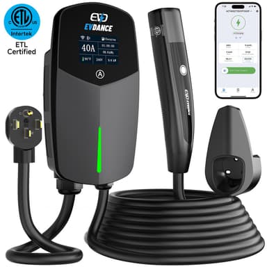 EVDANCE Level 2 EV Charger NEMA 14-50 NACS Wall-mounted Plug In - 40A | ETL Certification