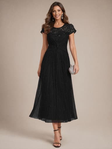 Tulle Cap Sleeve A-Line Wedding Guest Dress