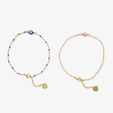 Evil Eye Anklet 2 Piece Set