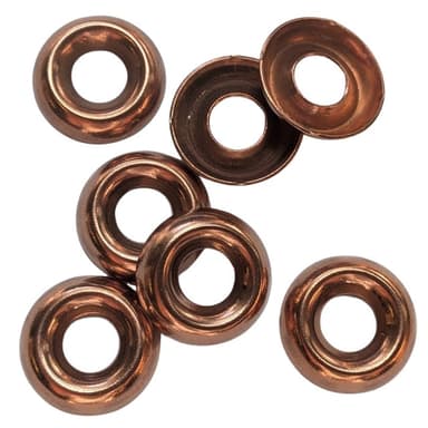 Copper Plated Brass Finish/Cup Washers - #8 - 100 Pieces SURPLUS