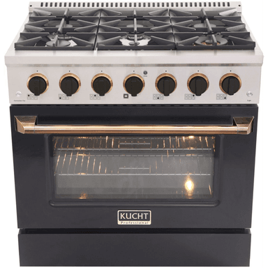 KUCHT 36" Freestanding Gas Range, KNG361-K-Gold