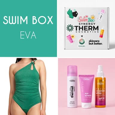 Synergy Therm × Femi.Eko Swim Box Eva | Costum de baie menstrual + Protecție solară