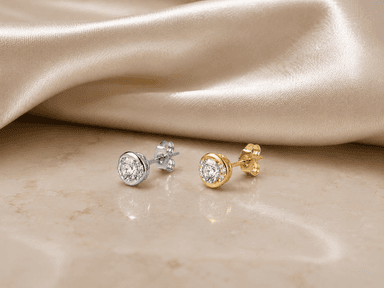 Round Lab-Grown Diamond Stud Earrings in 925 Sterling Silver (1/2 CT TW)