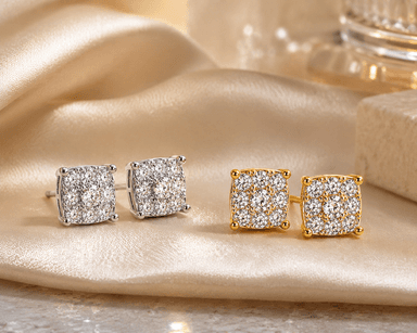 Round Lab-Grown Diamond Cluster Earrings in 925 Sterling Silver (1.00 CT TW)