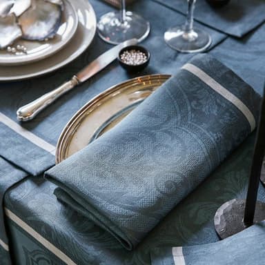 Armoiries Cerulean Blue Napkins Set of 4 by Le Jacquard Français