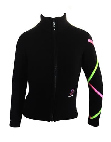Criss Cross Fleece Ice Skating Jacket  Pink/ Lime XJ711