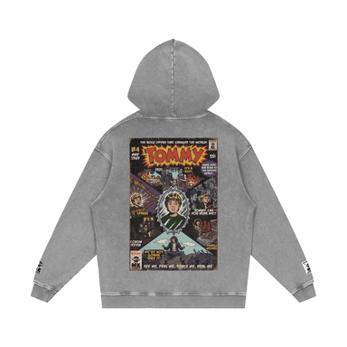 Tommy - Snow Washed Loose Cotton Hoodie