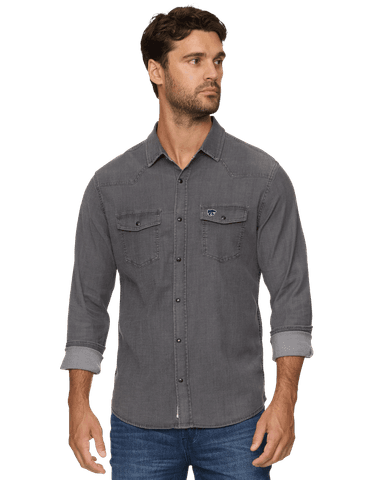 KANSAS STATE SACRAMENTO STRETCH CHAMBRAY WESTERN SHIRT