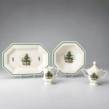 Nikko "Christmastime" 4-Piece Serving Set, Japan, 1979–2014