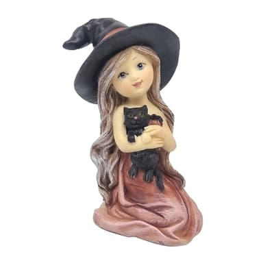 Witch and Black Cat - Terrarium Decoration