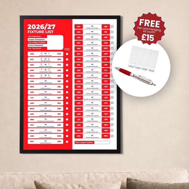 Premier League Clubs - 2026/27 Fixture Poster