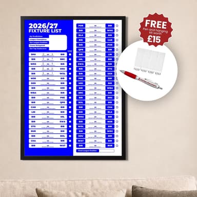 Championship Clubs - 2026/27 Fixture Poster
