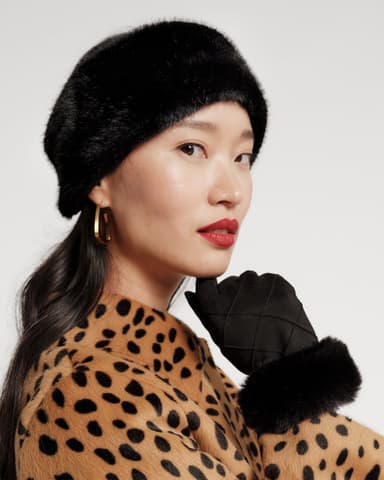 Faux Mink Headband - Black
