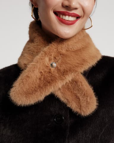 Faux Mink Collar - Camel