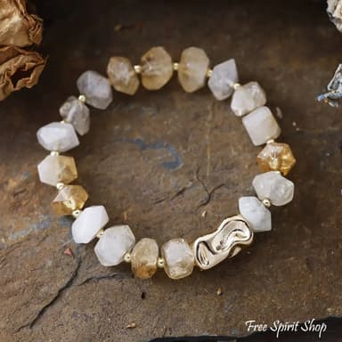 Natural Irregular Citrine Bead Bracelet