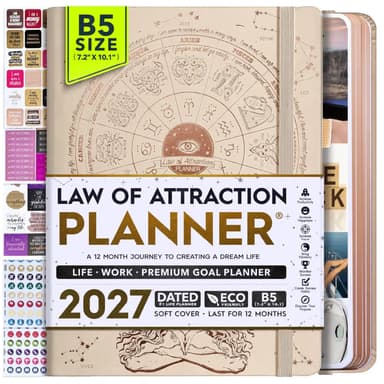Jan - Dec 2027 Dated Deluxe LOA 12 Month Planner (B5 size: 7.5 x 10 inches) Vanilla Covers