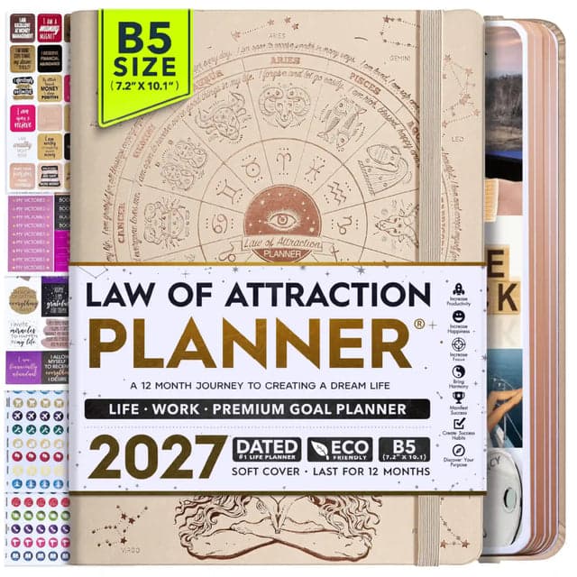 Jan - Dec 2027 Dated Deluxe LOA 12 Month Planner (B5 size: 7.5 x 10 inches) Vanilla Covers