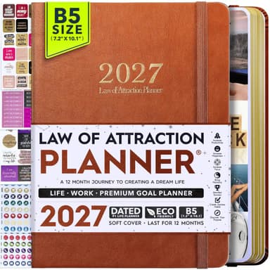 Jan - Dec 2027 Dated Deluxe LOA 12 Month Planner (B5 size: 7.5 x 10 inches) Classic Covers